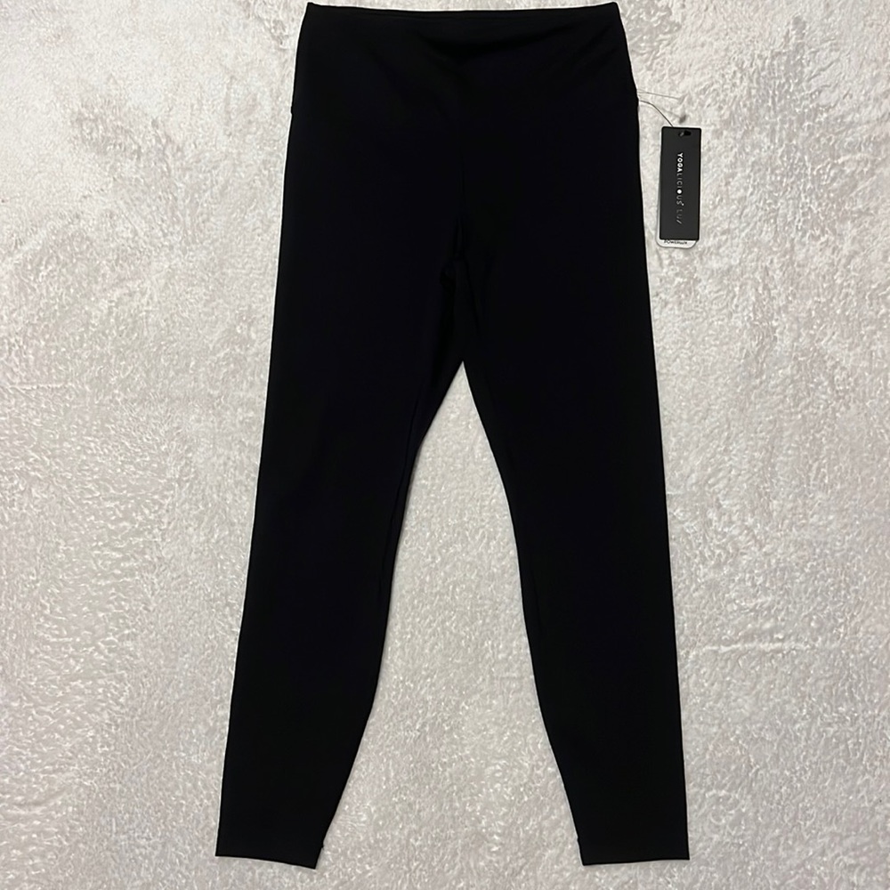 NWT Yogalicious Lux Black High Waisted Full Length Leggings | M